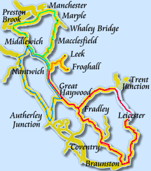 Caldon canal, Four Counties Ring, Cheshire Ring, East Midlands Ring